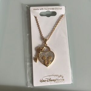 Disney Resort Mickey in a Heart with LockKey Necklace